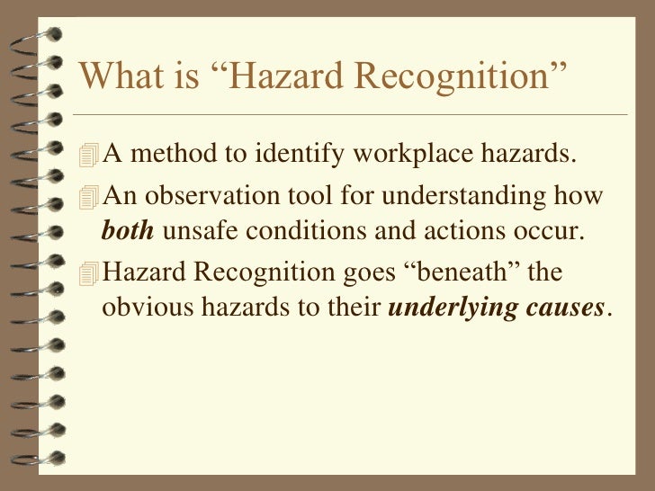 Hazard recognition training generic