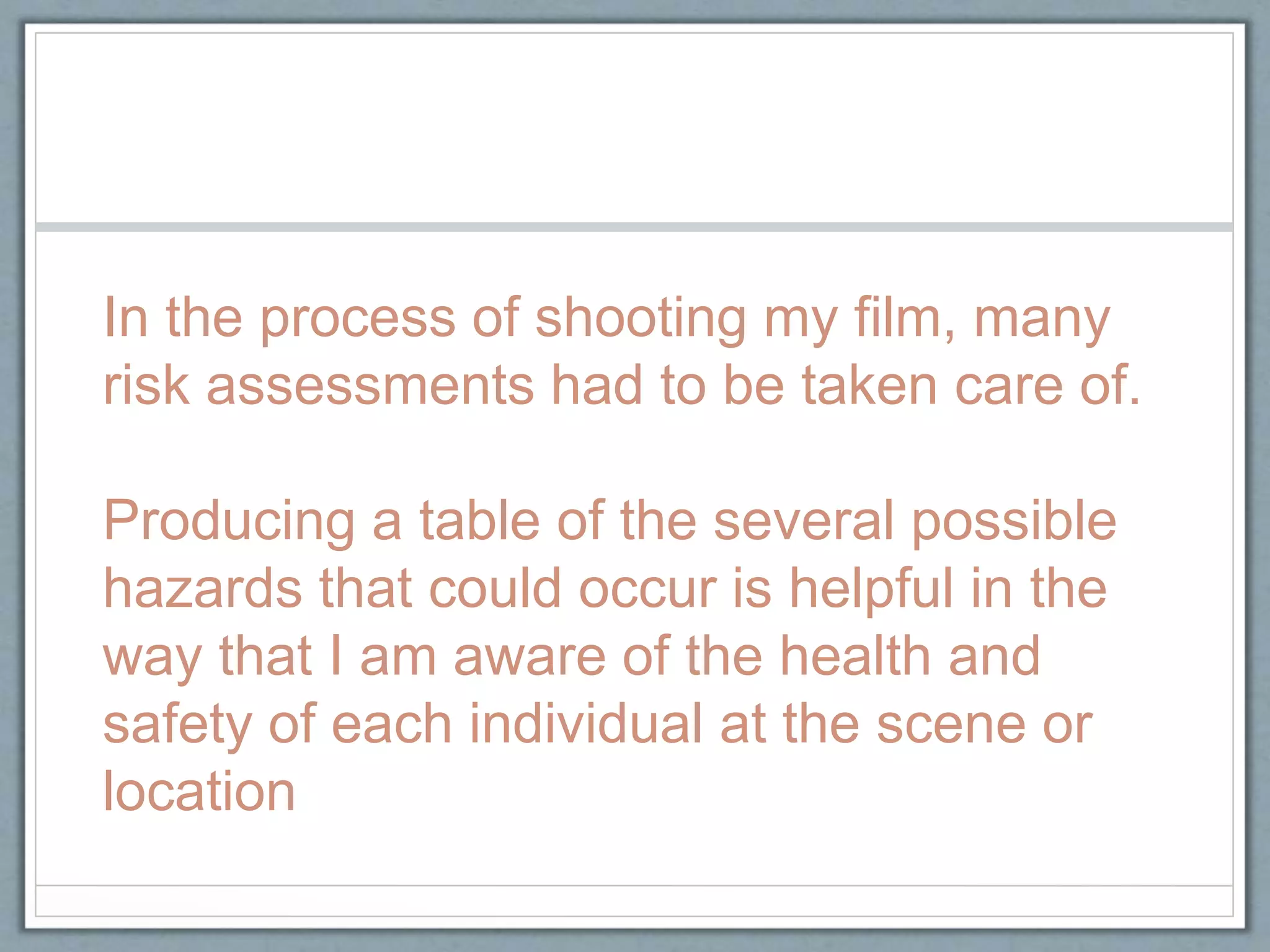 Risk Assessment A2 Media | PPTX