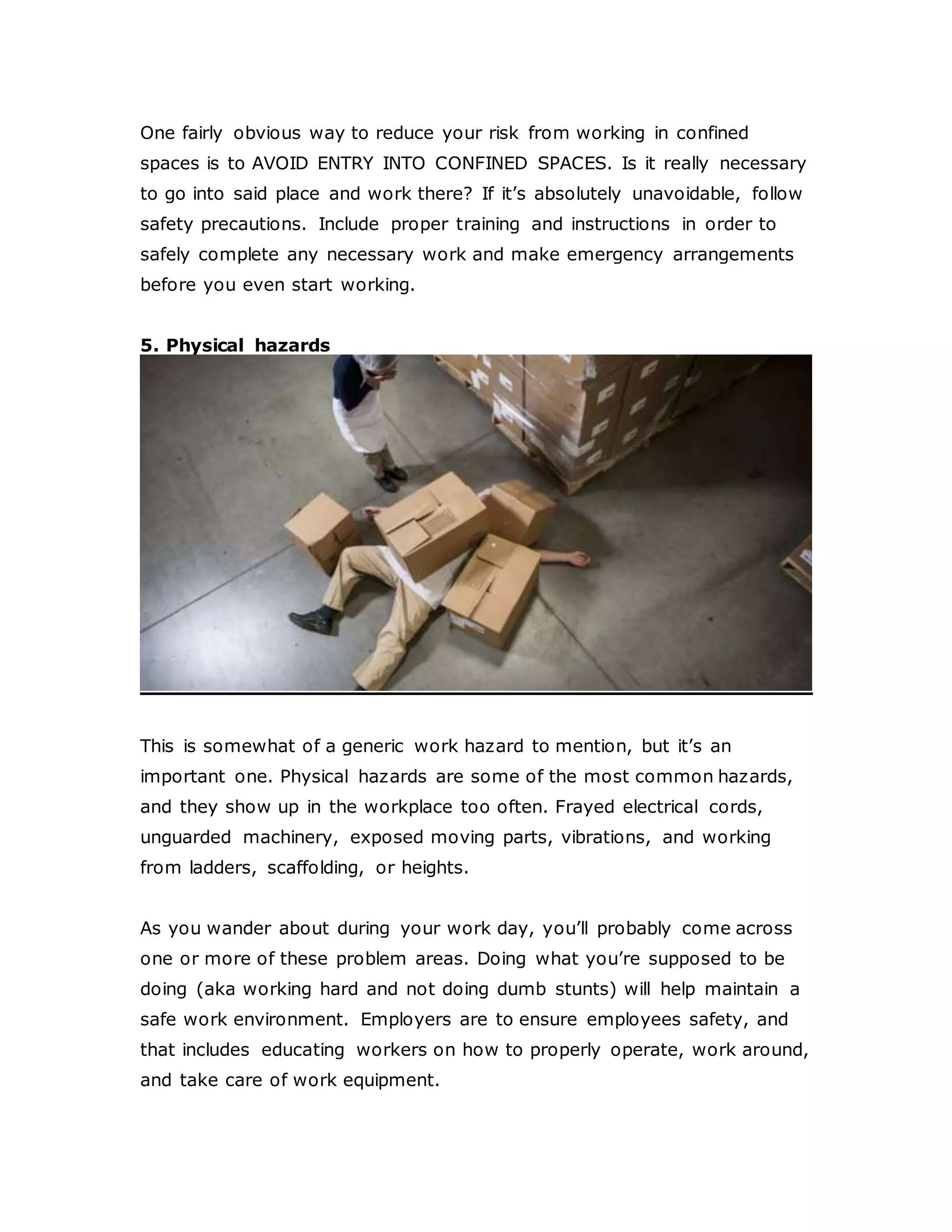 Hazard Awareness Problem Hazards | DOCX