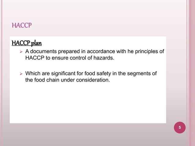 Hazards analysis and critical control points | PPTX | Science