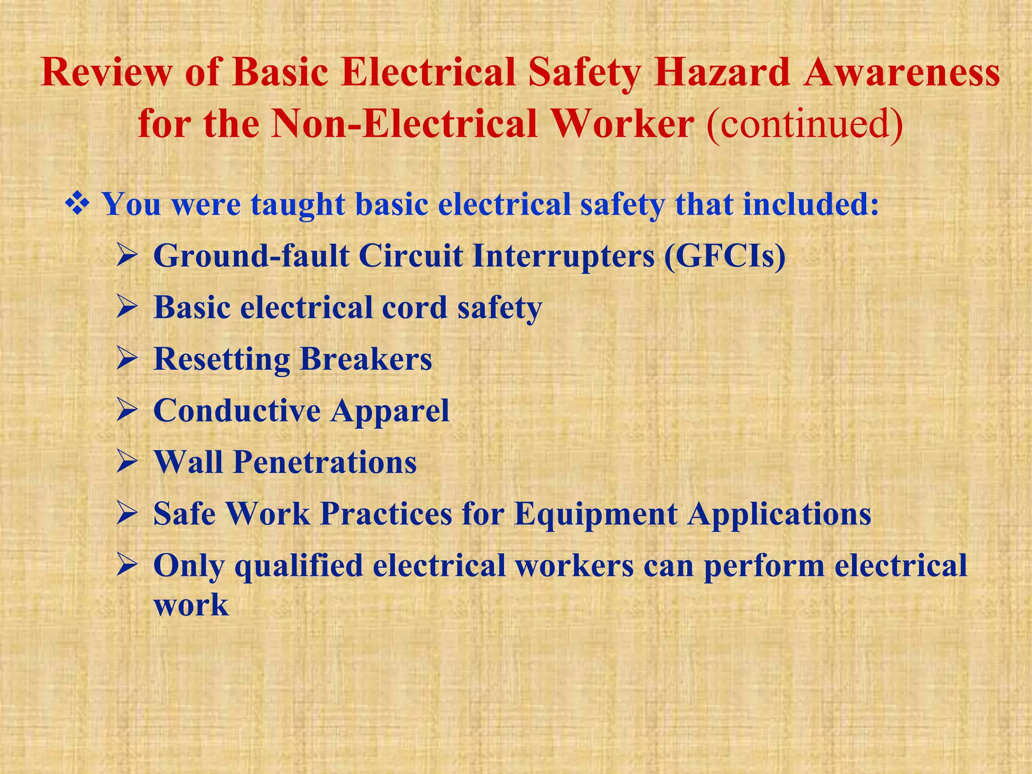 Electrical Hazards and their safety | PPSX