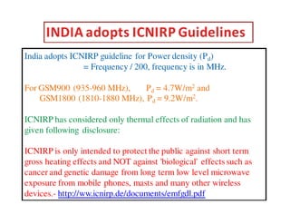 India adopts ICNIRP guideline for Power density (Pd)
                = Frequency / 200, frequency is in MHz.

For GSM900 (...