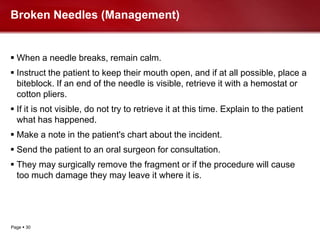 Needle Break Control Hazards of local anesthesia | PPTX