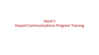 Hazard Communications Program Training | PPT