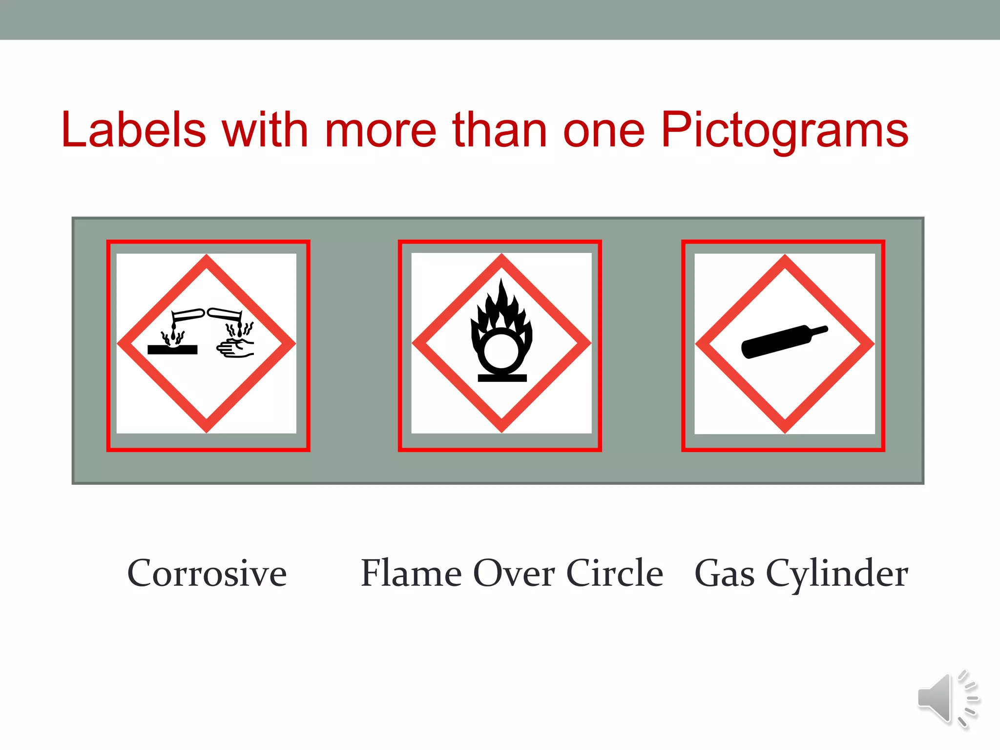 Labels with more than one Pictograms

Corrosive

Flame Over Circle Gas Cylinder

 