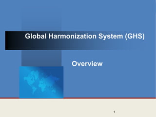1
Global Harmonization System (GHS)
Overview
 