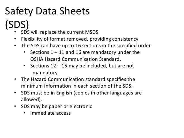 hazcom training osha 2013 requirement sds sheets for windex
