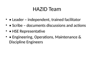 HAZID_ presentation BASICS OVERVIEW AND mETHODOLOGY | PPTX