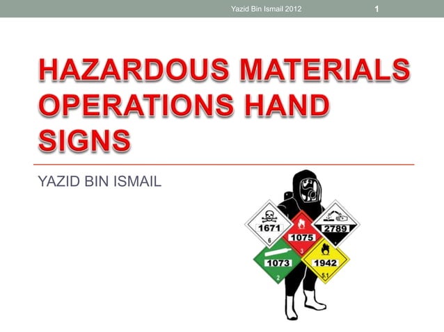 Hazmat Ops Hand signs | PPTX