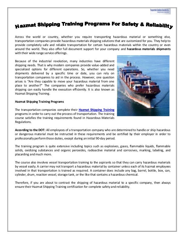 ship hazardous material