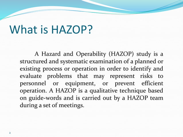 Hazard And Operability Study Example Hazop Hazard and Operability Study | PPTX
