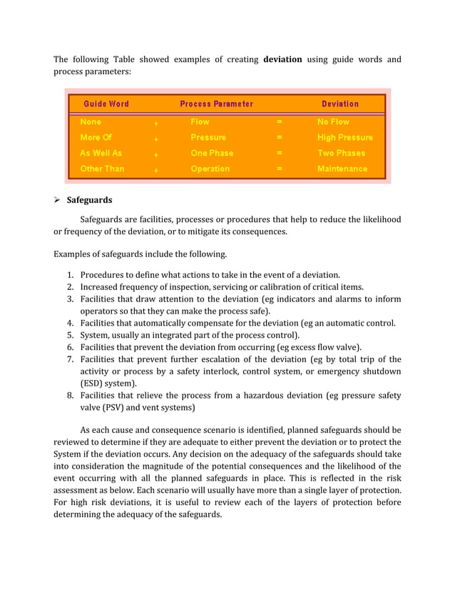 Hazop analysis complete report | DOCX | Chemistry | Science