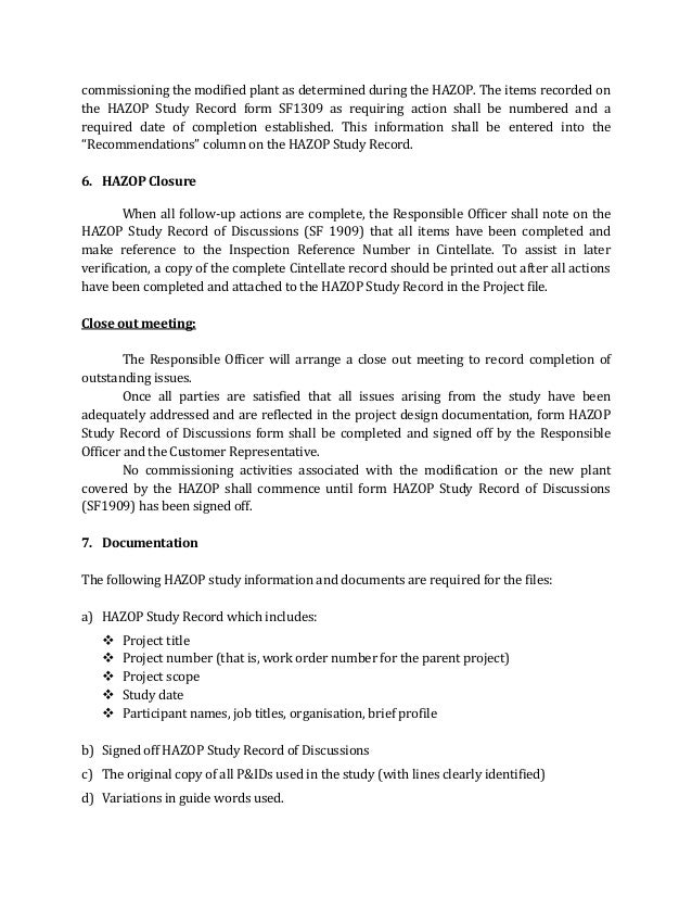 Hazop analysis complete report