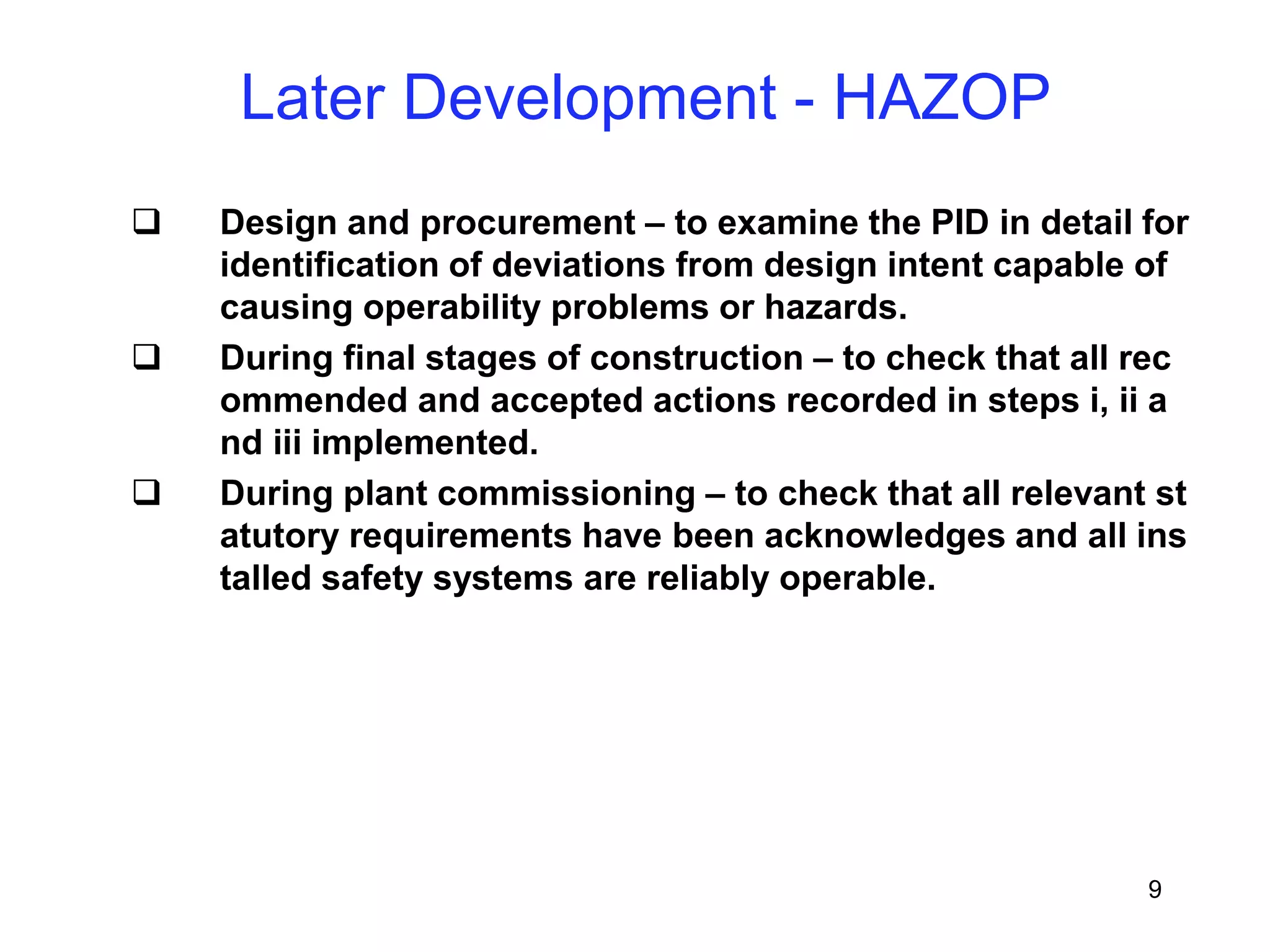 Example For Hazop Project Hazard and Operability Study (HAZOP) | Gaurav Singh Rajput | PPTX