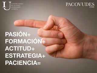 PASIÓN+
FORMACIÓN+
ACTITUD+
ESTRATEGIA+
PACIENCIA=
 