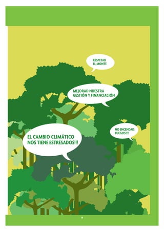 RESPETAD
                               EL MONTE




                    MEJORAD NUESTRA
                    GESTIÓN Y FINANCIACIÓN




                                             NO ENCENDAIS
                                             FUEGOS!!!!
EL CAMBIO CLIMÁTICO
NOS TIENE ESTRESADOS!!!




                          19
 