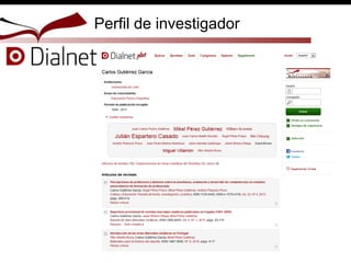 Perfil de investigador
 