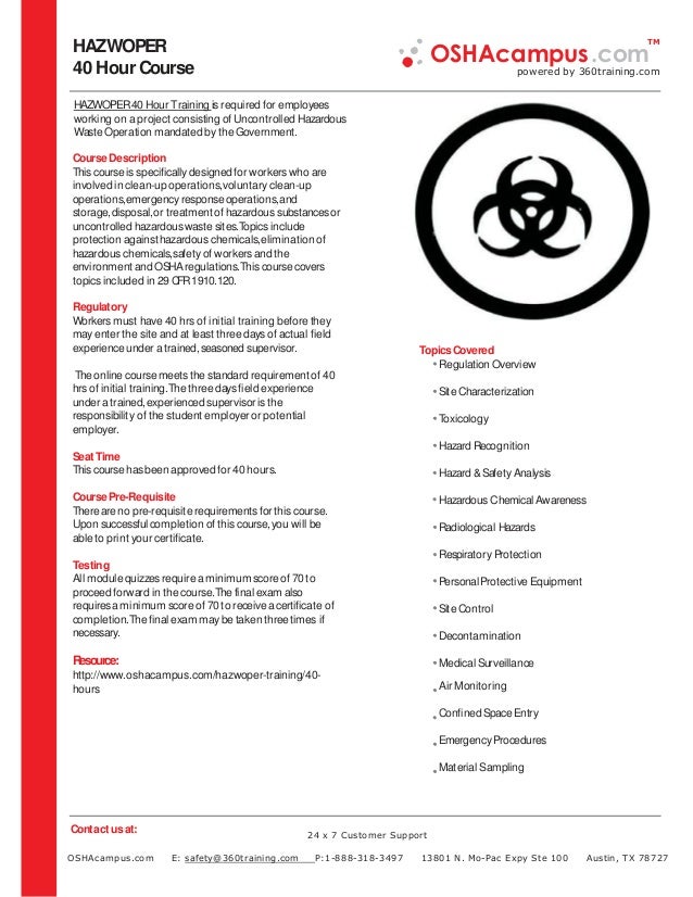 Hazwoper 40 hour training