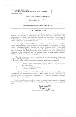 House Bill 85 Proposed Cybercrime Act