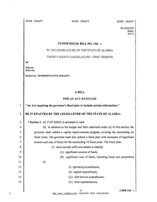 415113
2
3
4
5
6
7
8
9
10
11
12
13
14
15
WORK DRAFT WORK DRAFT WORK DRAFT
28-LS0353N
Bailey
CS FOR HOUSE BILL NO. 136( )
I...
