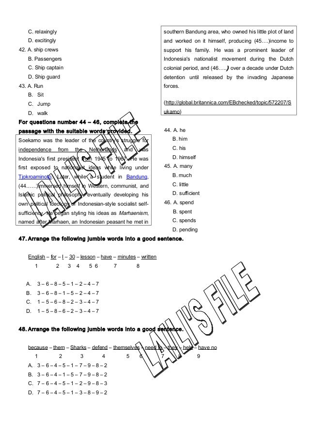 Soal Bahasa Inggris Kelas 9 Sesuai KisiKisi UN 2016 Soal Bahasa Inggris Kelas 9 Sesuai KisiKisi UN 2016