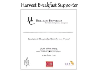 Harvest Breakfast Supporter
 