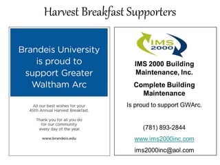 Harvest Breakfast Supporters
 