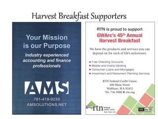 Harvest Breakfast Supporters
 