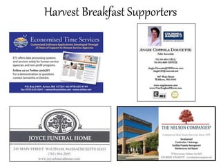Harvest Breakfast Supporters
 