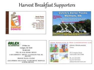 Harvest Breakfast Supporters
 
