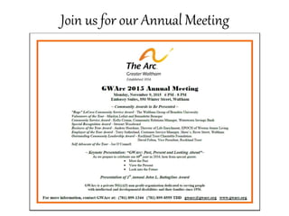 Join us for our Annual Meeting
 