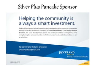Silver Plus Pancake Sponsor
 