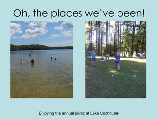 Oh, the places we’ve been!
Enjoying the annual picnic at Lake Cochituate
 