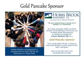 Gold Pancake Sponsor
 