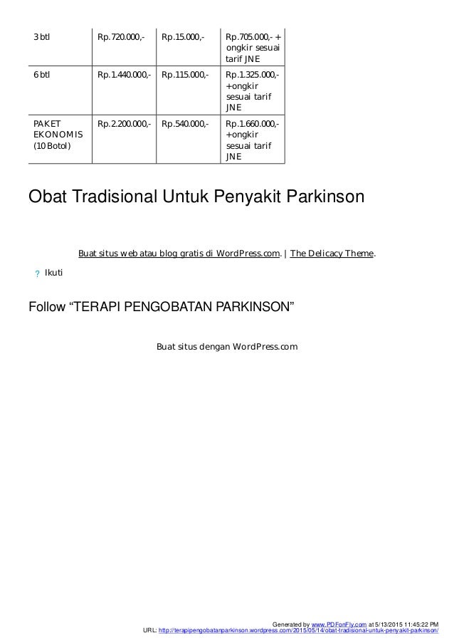 Obat tradisional untuk penyakit parkinson
