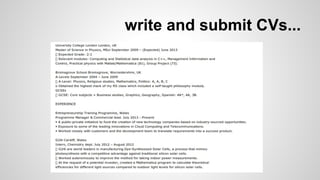 write and submit CVs...
 
