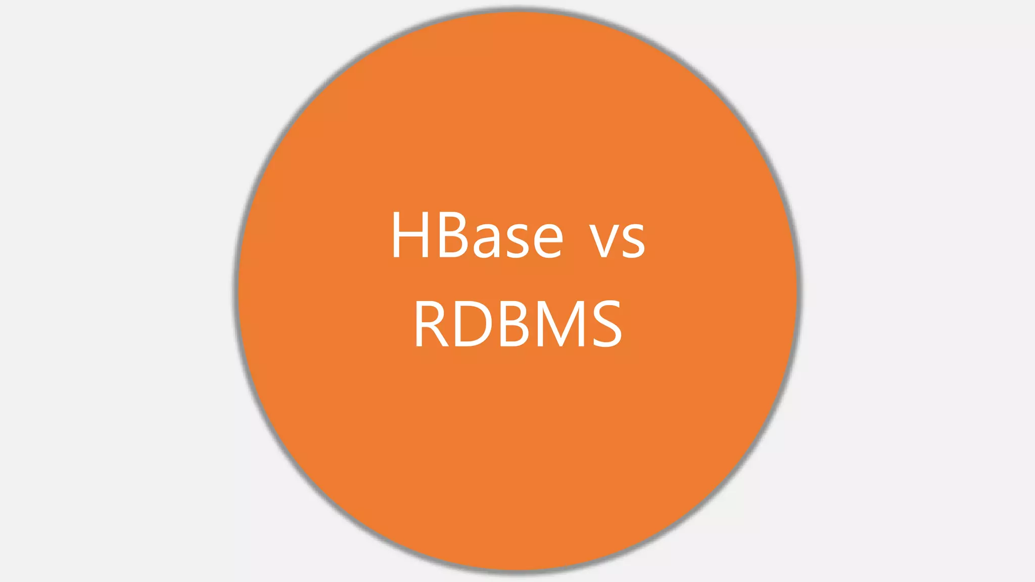 HBase vs
RDBMS
 
