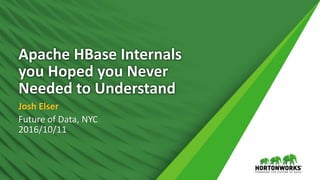 Apache HBase Internals
you Hoped you Never
Needed to Understand
Josh Elser
Future of Data, NYC
2016/10/11
 