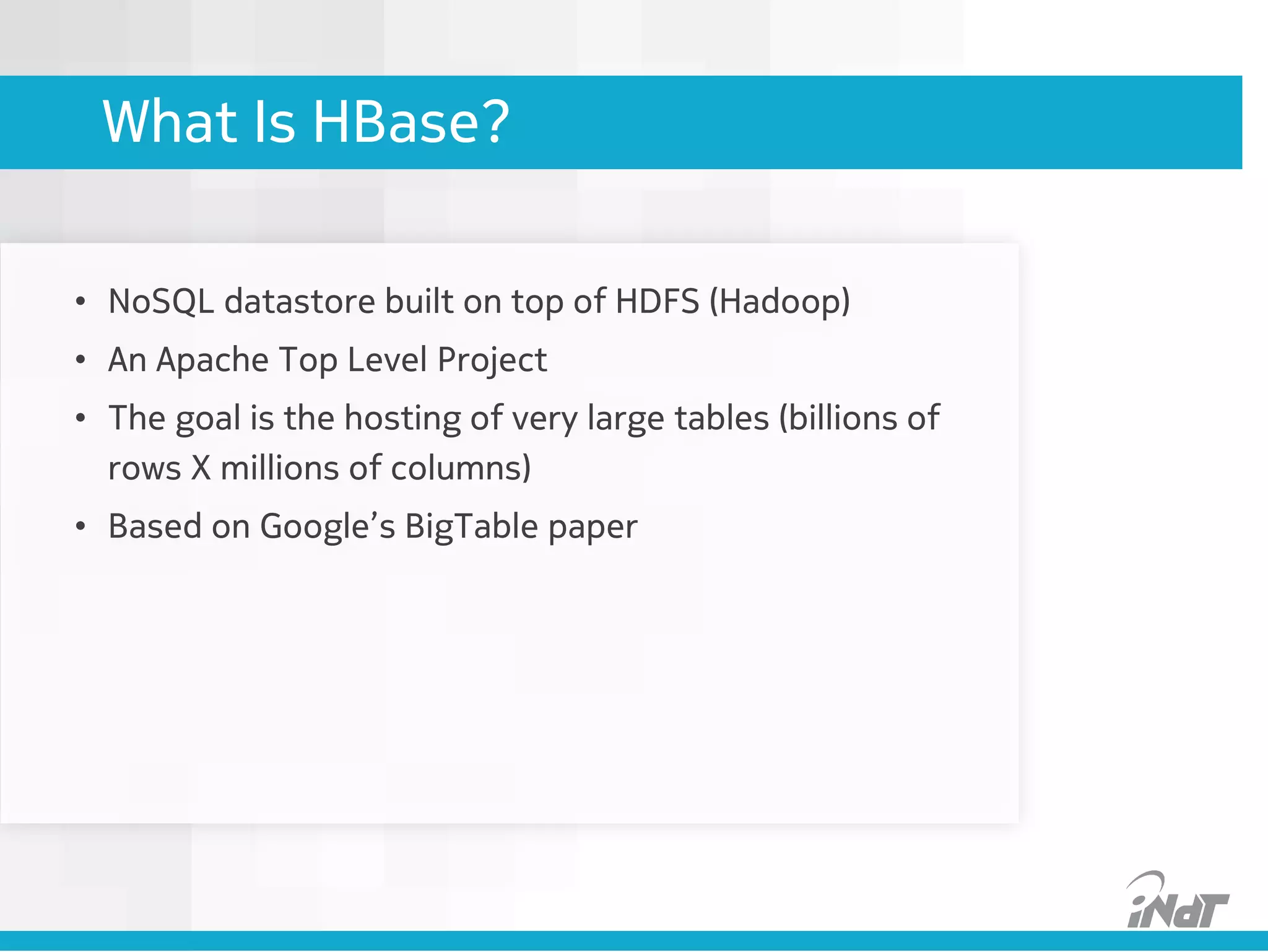 Conhecendo o Apache HBase | PPT