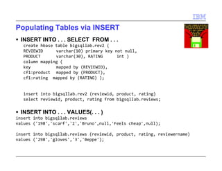 Big Data: Big SQL and HBase | PDF