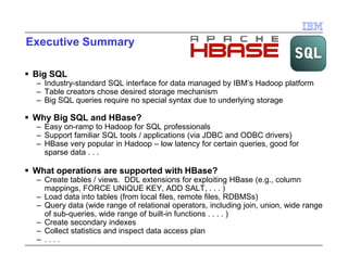 Big Data: Big SQL and HBase | PDF