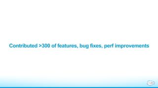 Contributed >300 of features, bug fixes, perf improvements
 