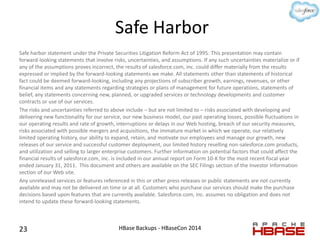 Safe harbor statement under the Private Securities Litigation Reform Act of 1995: This presentation may contain
forward-lo...