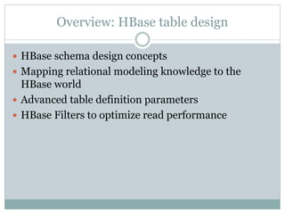 HBase In Action - Chapter 04: HBase table design | PPTX