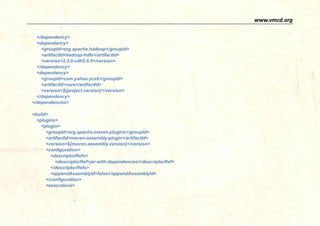 www.vmcd.org 
</dependency> 
<dependency> 
<groupId> 
org.apache.hadoop</<artifactId>hadoop-hdfs</artifactId> 
<version>2.3.0-cdh5.0.0</version> 
</dependency> 
<dependency> 
<groupId> 
com.yahoo.ycsb</<artifactId> 
core</<version>${project.version}</version> 
</dependency> 
</dependencies> 
<build> 
<plugins> 
<plugin> 
<groupId> 
org.apache.maven.plugins</<artifactId>maven-assembly-plugin</artifactId> 
<version>${maven.assembly.version}</version> 
<configuration> 
<descriptorRefs> 
<descriptorRef>jar-with-dependencies</descriptorRef> 
</descriptorRefs> 
<appendAssemblyId> 
false</</configuration> 
<executions>  