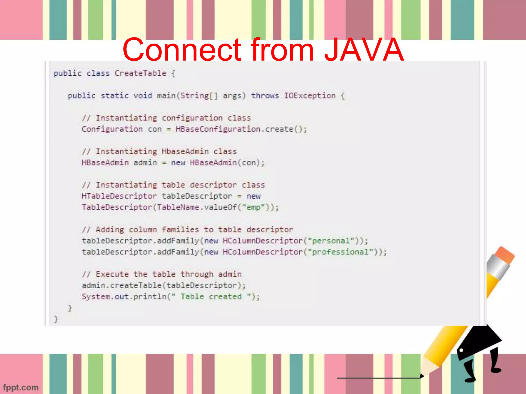 Connect from JAVA
 