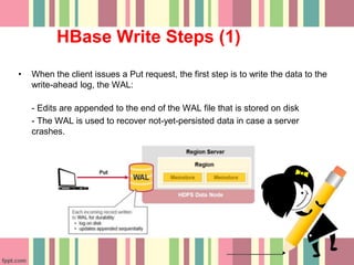 Start Hbase Server and Shell
• To start Hbase server, go up to HBase folder
and run following command in terminal
$ ./bin/...