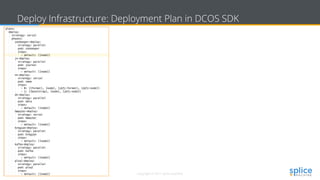 17 Copyright © 2017 splice machine
Deploy Infrastructure: Deployment Plan in DCOS SDK
 