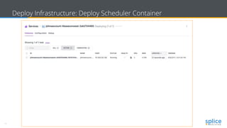18 Copyright © 2017 splice machine
Deploy Infrastructure: Deploy Scheduler Container
 