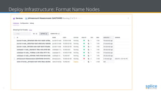21 Copyright © 2017 splice machine
Deploy Infrastructure: Format Name Nodes
 